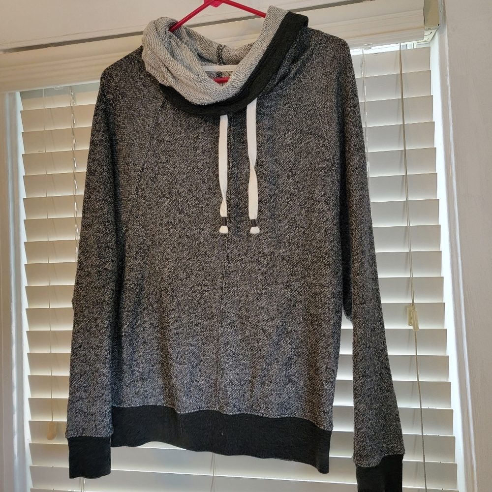 Cowlneck cozy pullover sweatshirt